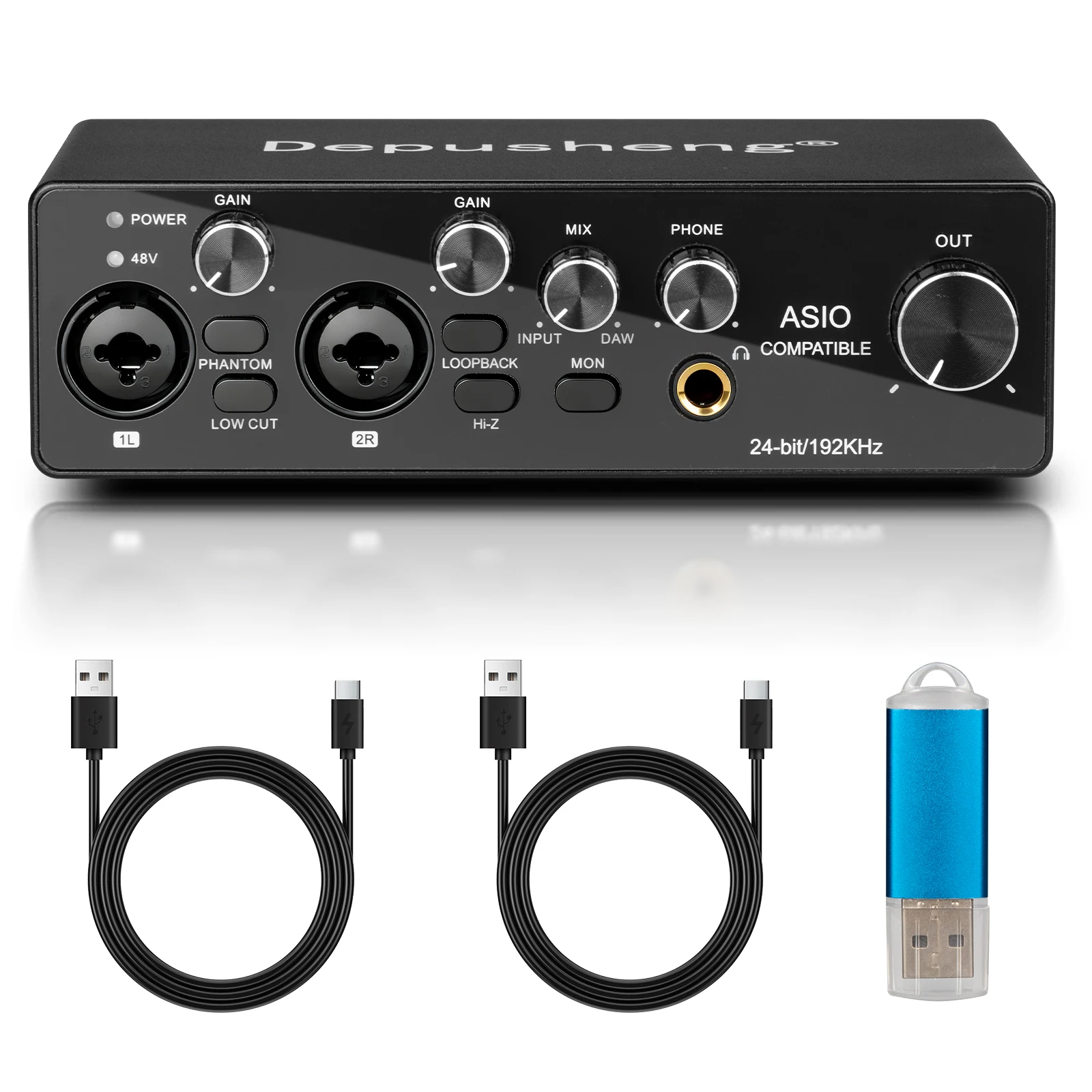 อินเทอร์เฟซเสียง Depusheng USB - Studio Audio Interface With 48V Phantom บทวิจารณ์และราคา