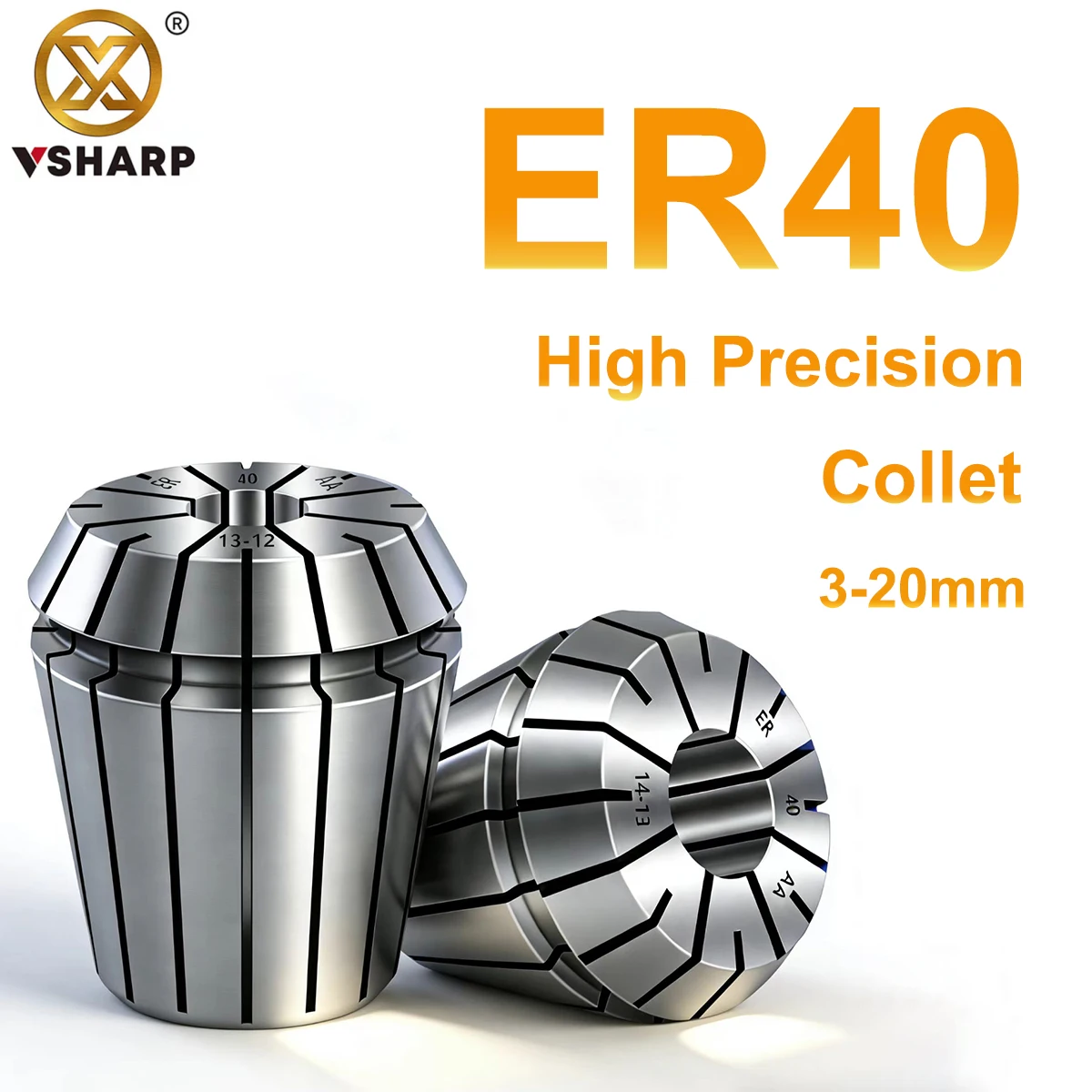 Vsharp ER40 Hochpräzisions-Spannzange CNC-Graviermaschinenfutter CNC-Zubehörwerkzeug CNC-Fräswerkzeug