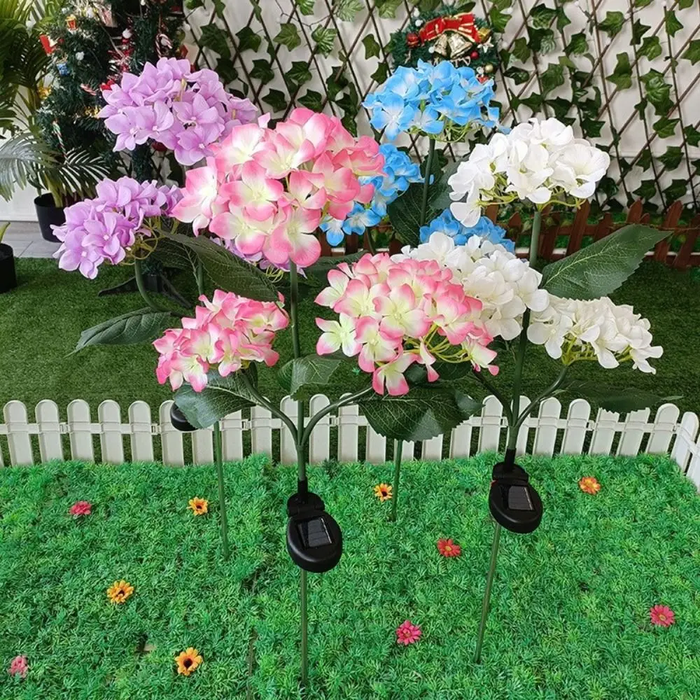 Realistic LED Hydrangea Lights Simulated Flower Landscape Decoration Solar Garden Light Decorative Lighting