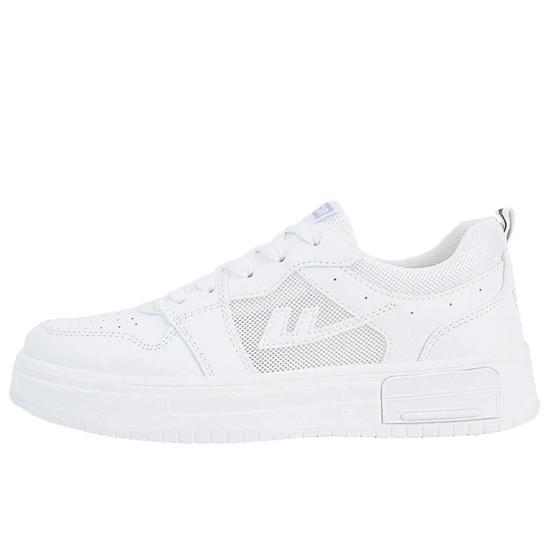 Witte ademende skateboardschoenen van mesh voor dames casual_voghion.com