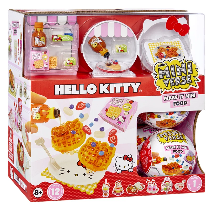 MGA Miniverse Sanrio Series Hello Kitty صندوق أعمى ، جديد أصلي ، اجعله طعام صغير ، هدية عيد ميلاد للأطفال