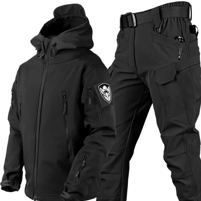 Fleece Softshell Taktische Jacke Herren Winterjacke Wasserdicht Herren Windbreaker Wanderjacke Herren Taktischer Anzug Trainingsanzug