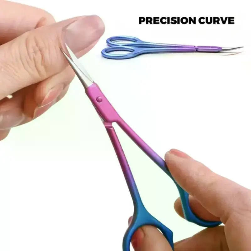 /Kuz/Rainbow Gradient Stainless Steel Cuticle Scissors Ultra Sharp Pointed Tip For Manicure Nail Care Salon Use