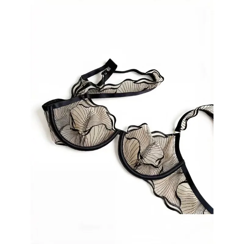 KUCLUT Brodée Ultra-Fine Sexy Européenne Minimiseur Pour Gros Seins Dentelle Transparente Amincissante Pure Séduisante 32-38