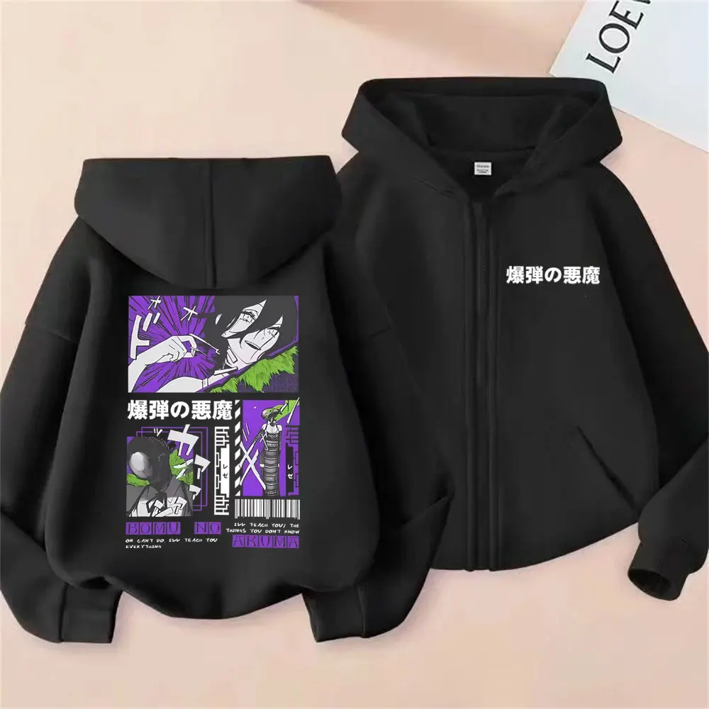 

Anime Chainsaw Man Reze Graphic Zipper Hoodie Men Women Casual Oversized Zip Up Jacket Coat Male Fashion Vintage Fleece Hoodies