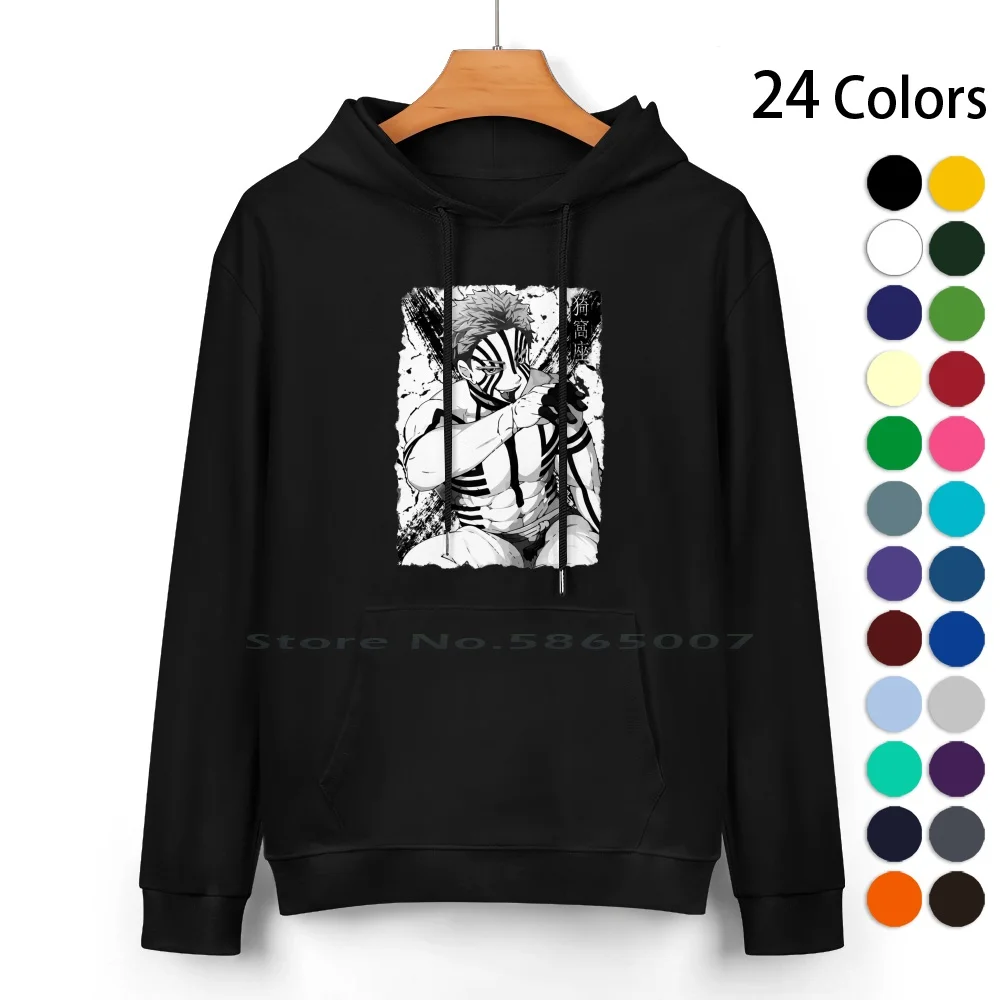 Demon-Akaza Pure Cotton Hoodie Sweater 24 Colors Akaza Kimetsu No Yaiba Manga Inosuke Tomioka Nezuko Kamado Shinobu Kyojuro Kny