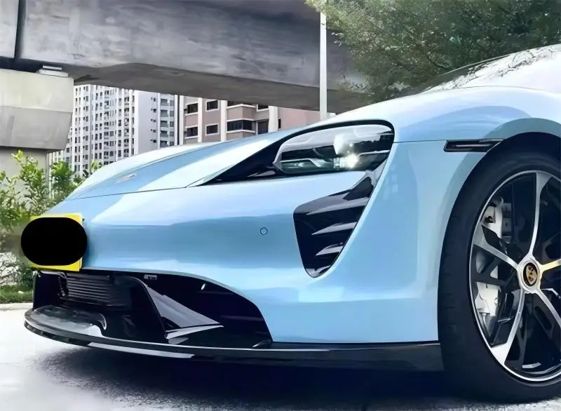 포르쉐 Taycan ReaI 탄소 섬유 범퍼 프론트 립 리어 립 사이드 스커트 테일 윙 윈드 나이프 스포일러 키트