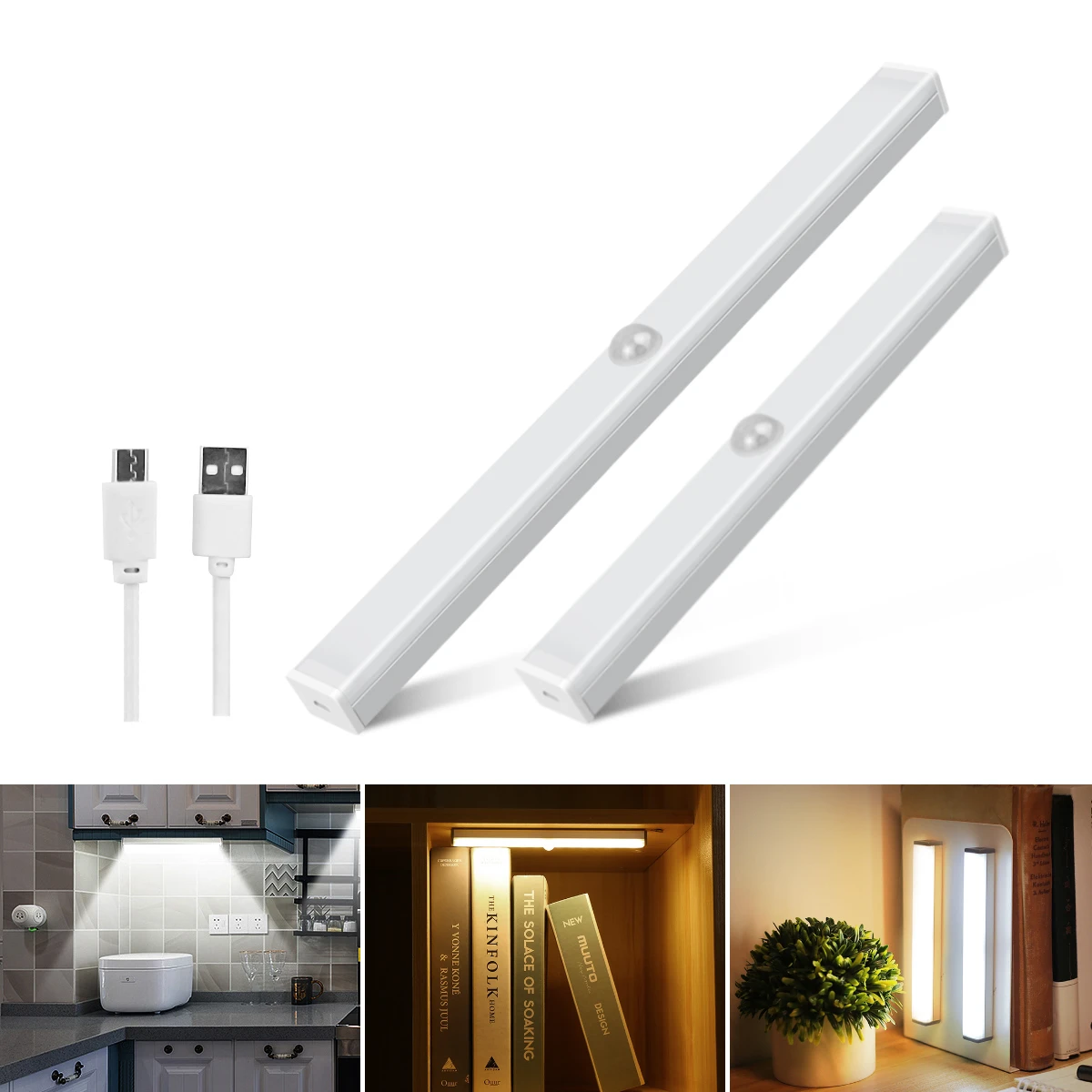 

Wireless USB Rechargeable Cabinet Lamp Motion Sensor LED Night Light 5V Portable Bedroom Kitchen Wardrobe Closet Staircase Light