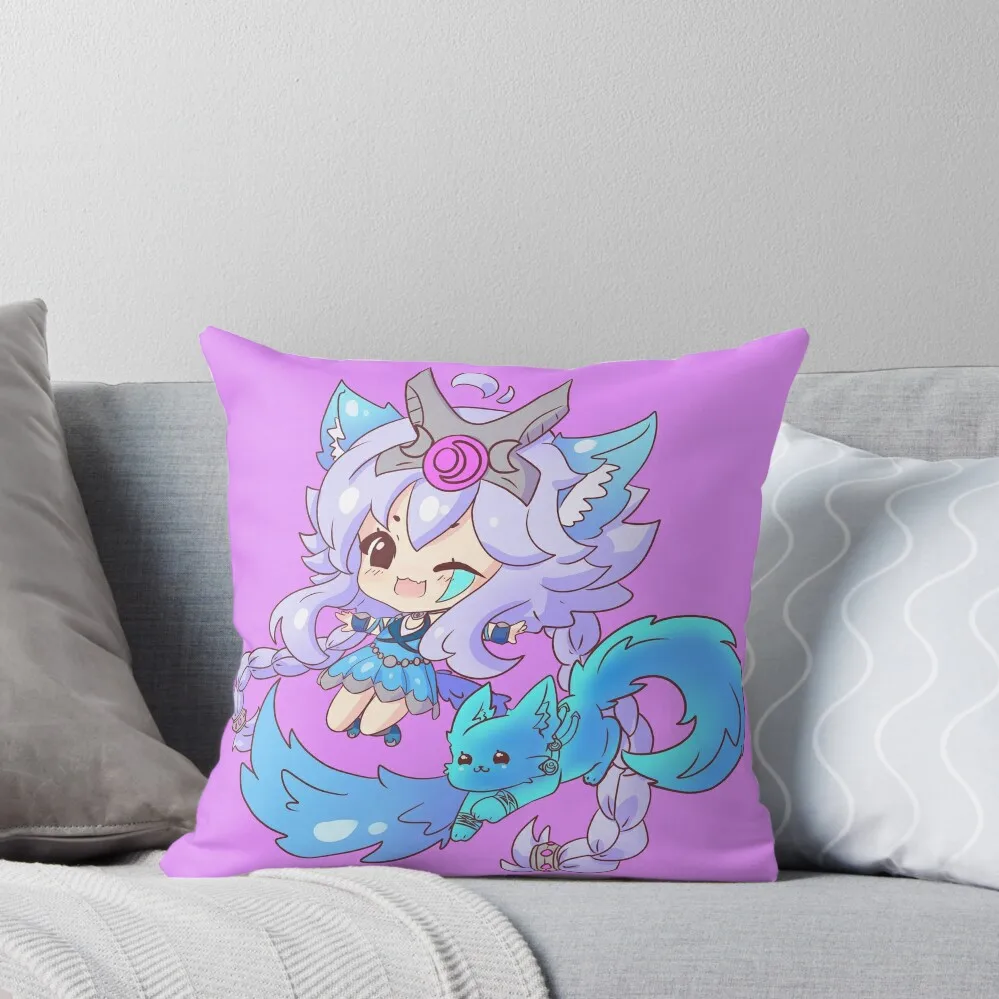 EDITED VER2 Paladins IO Luna Chibi Throw Pillow Anime Covers For Sofas Pillowcases Pillow Covers Decorative pillow