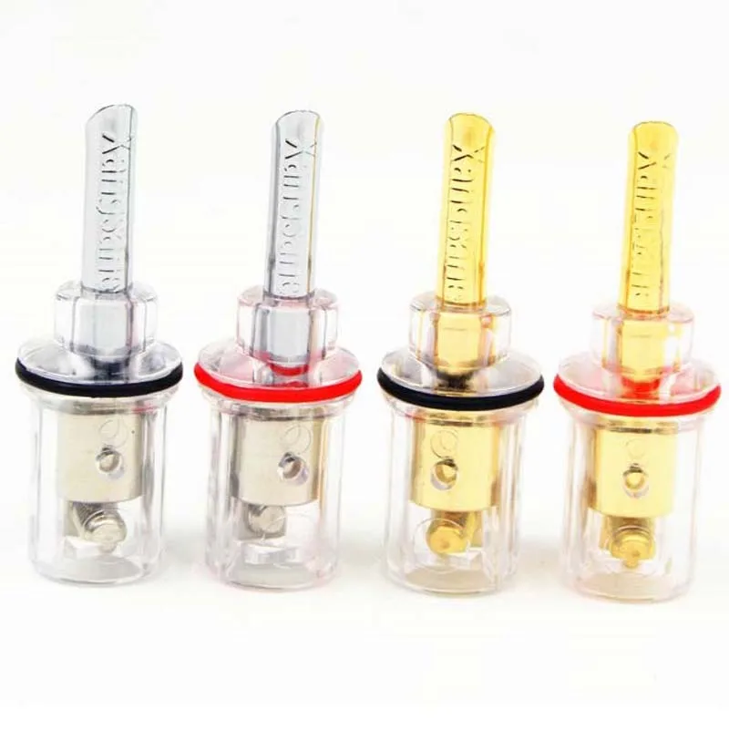 

High Performance Gold Plated Banana Lock Plug Audio Connectors HiFi Speaker Banana Connectors 8mm