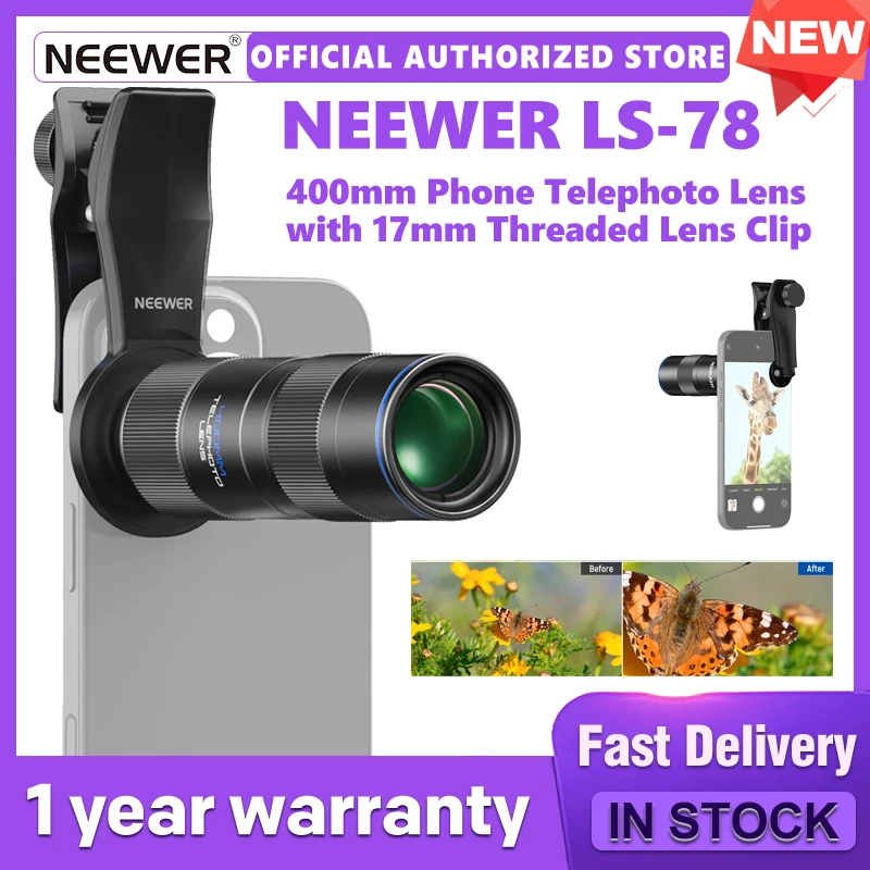 NEEWER LS-78 400mm Telephoto Lens for Smartphone Photography: Real