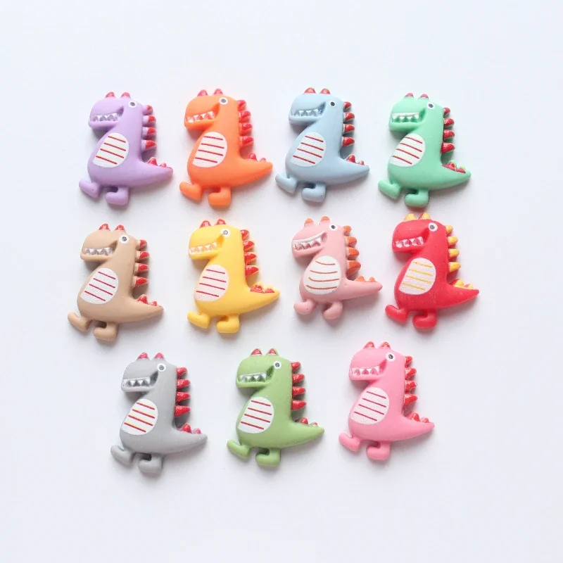 10pcs 20*25mm Cartoon Dinosaurs Mini Animal Flatback Resin Cabochon Scrapbook DIY Jewelry Decor Embellishments Craft Accessories