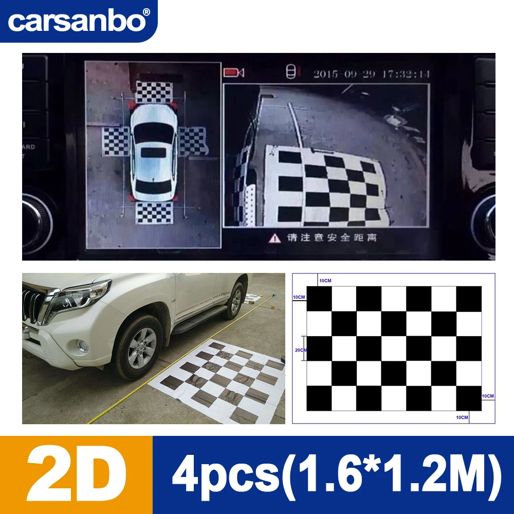 Carsanbo For 360 Degree Surround 3D Calibration Cloth 2D Bird View System Debugging Clothes