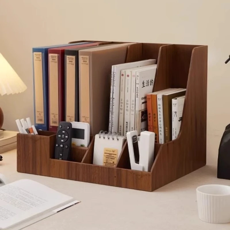 

Japanese Style Wooden File Organizer A4 Document Holder for Office Desk Minimalist Home Office Storage Stationery Storage Box
