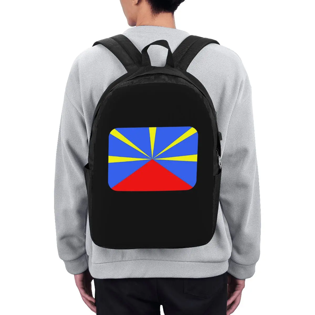 974 Reunion Island Flag Backpack Travel Notebook Bag Computer College Student School Bag Laptop Shoulder Bags for Men Women