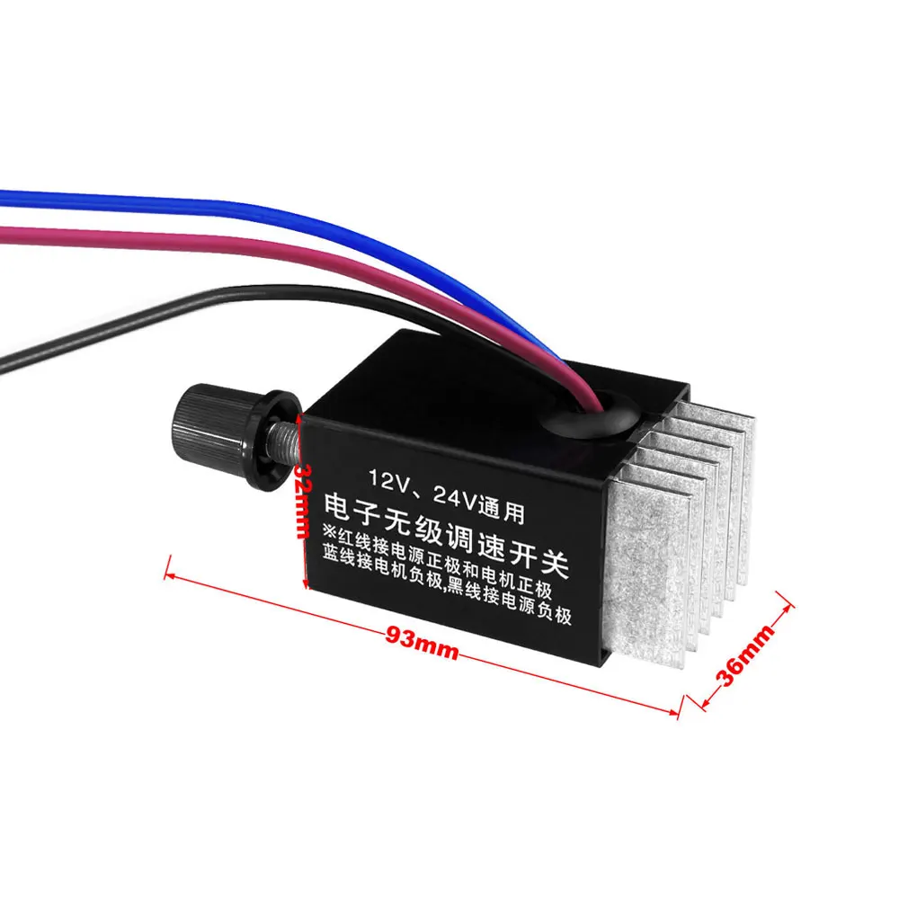 1Pc Car DC 12V 24V Motor Speed Controller Switch Car Truck Fan Heater Control Defroster Knob Stepless Speed Control Switch