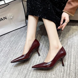 New Summer PVC Heels Pointy Head Diamond Temperament Female Fairy French Transparent Wedding Shoes Single Rhinestone Pumps