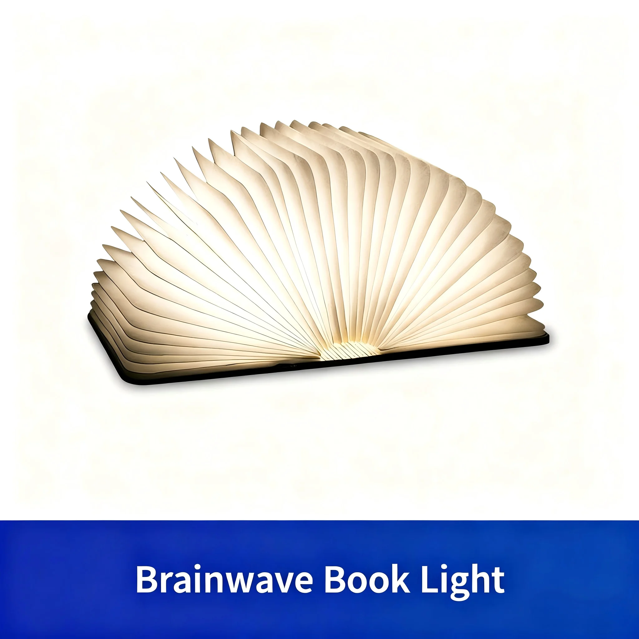 LED creative portable page-turning folding book page lamp bedroom table lamp brainwave mind control rechargeable night light