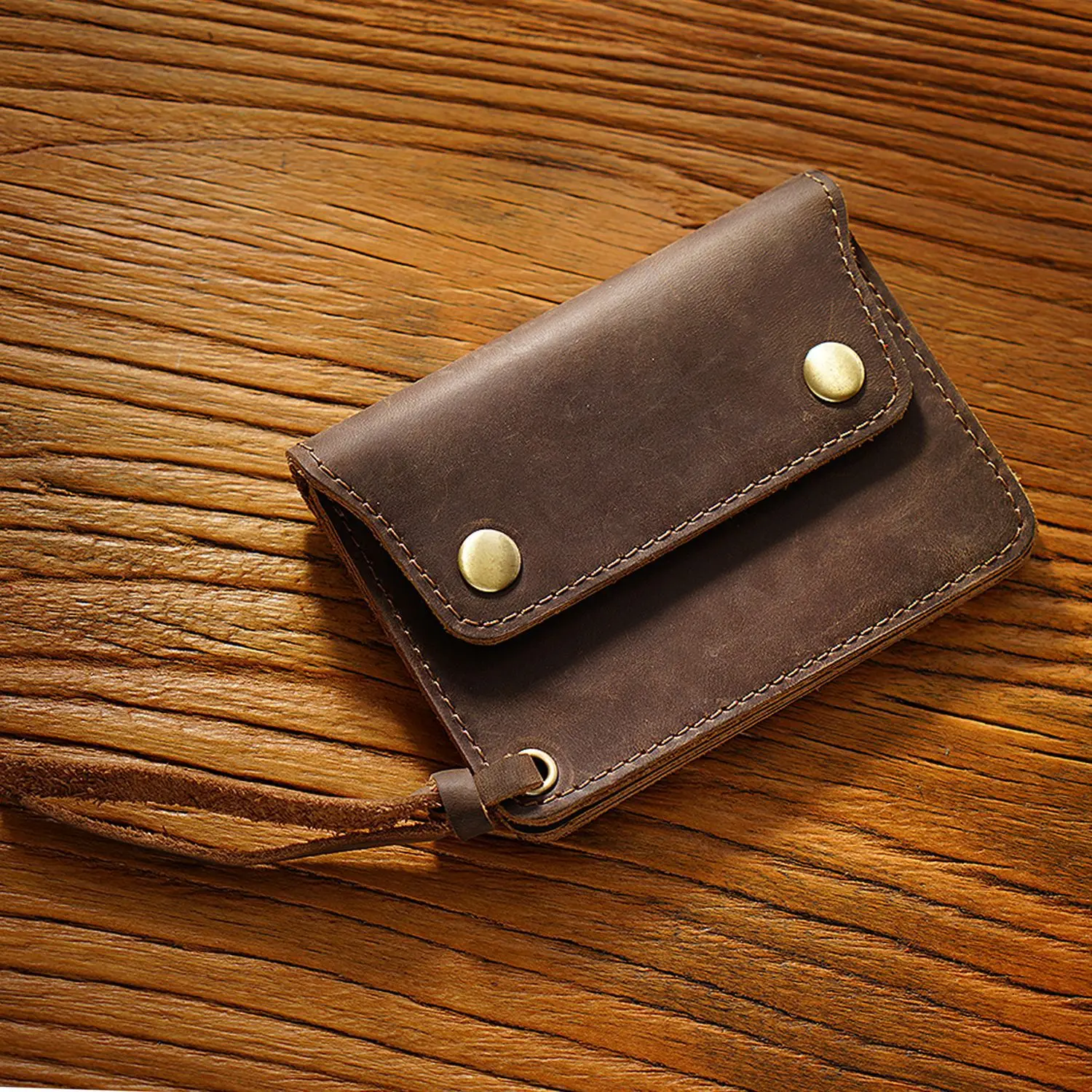 Cow Leather Men Women Retro Wallets with Zipper Coin Pocket Vintage Male Purse Genuine Leather Men Wallet with Card Holders