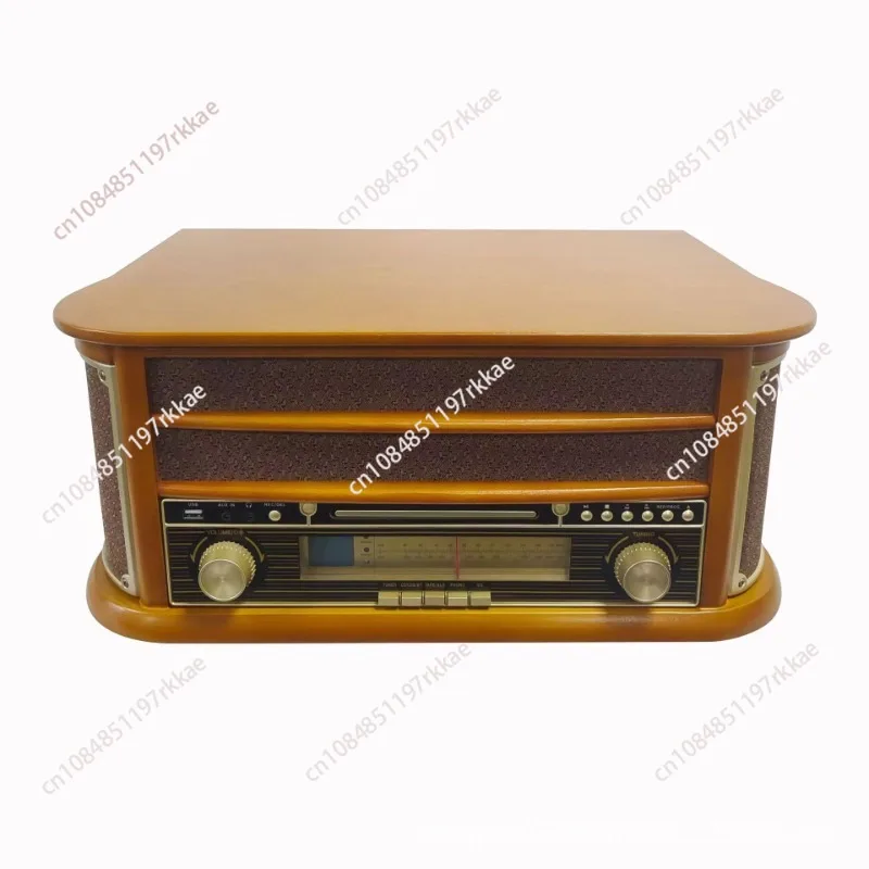 Antique Multifunctional Desktop Vinyl Record Player Classical CD Player Bluetooth Retro FM Radio All-in-One