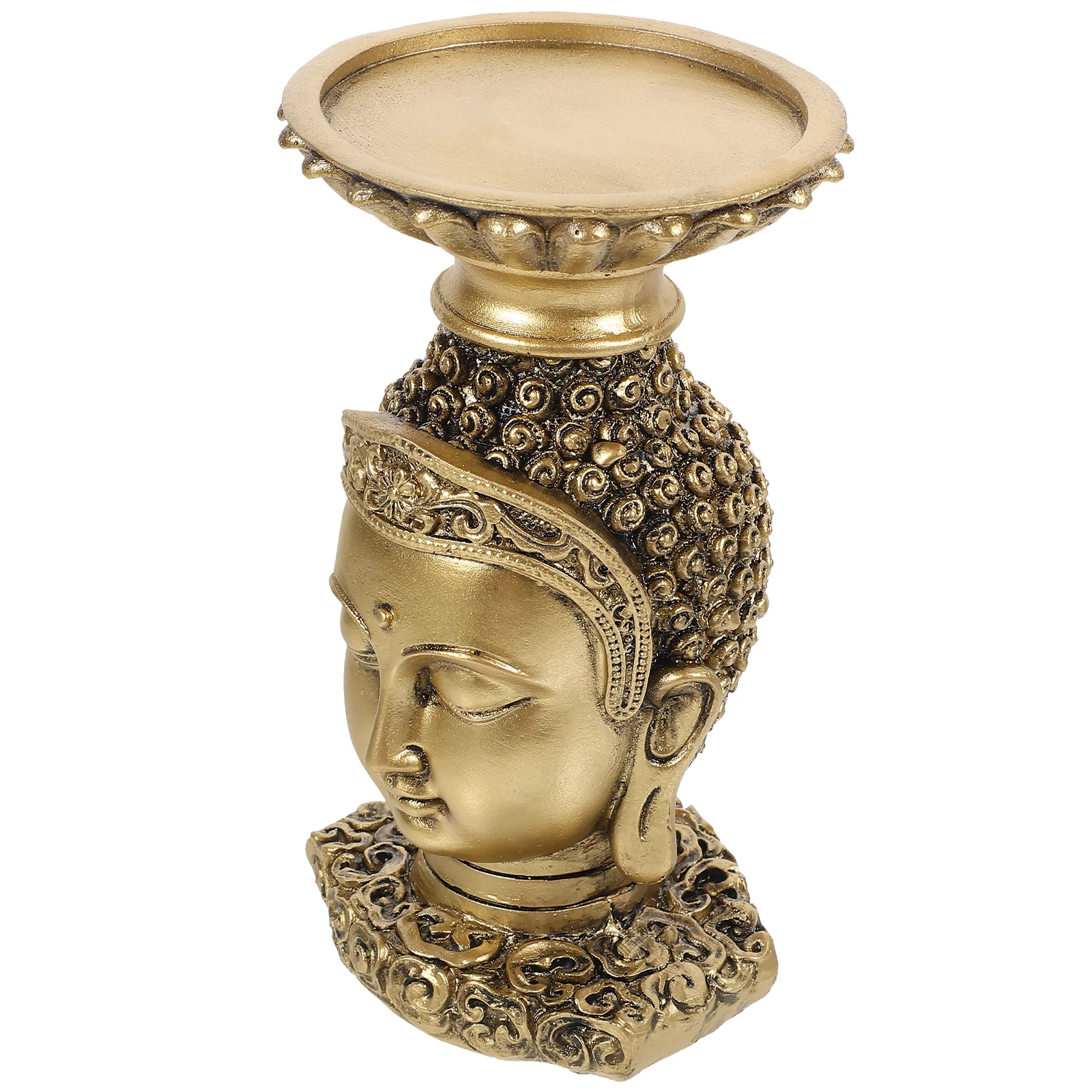 

Buddha Head Holder Resin Statue for Home Decoration Vintage Tealight St Desktop Resin C St Figurine
