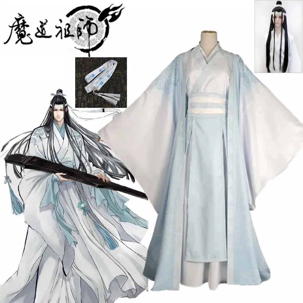 Lan Wangji Cosplay Costumes Mo Dao Zu Shi Original LanZhan Ancient Costume Wig Grandmaster of Demonic Cultivation Costume Unises