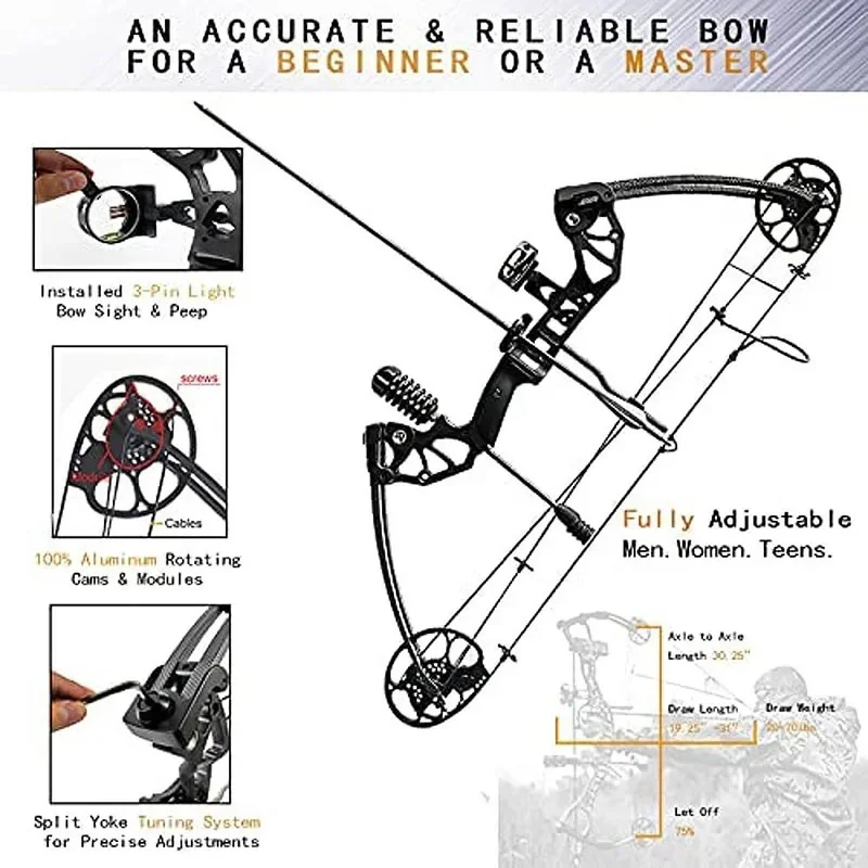 New Composite Pulley Bow Suit, Outdoor Archery Competition, Archery Equipment Accessories, Adjustable Pounds