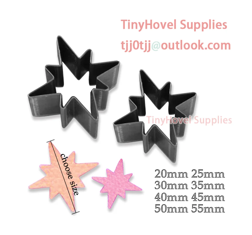 20mm-100mm Polaris Star Shape Steel Rule Die Cut, Steel Cutting Mold for Leather, Steel Punch -Cutter for Leather Crafts (NB004)