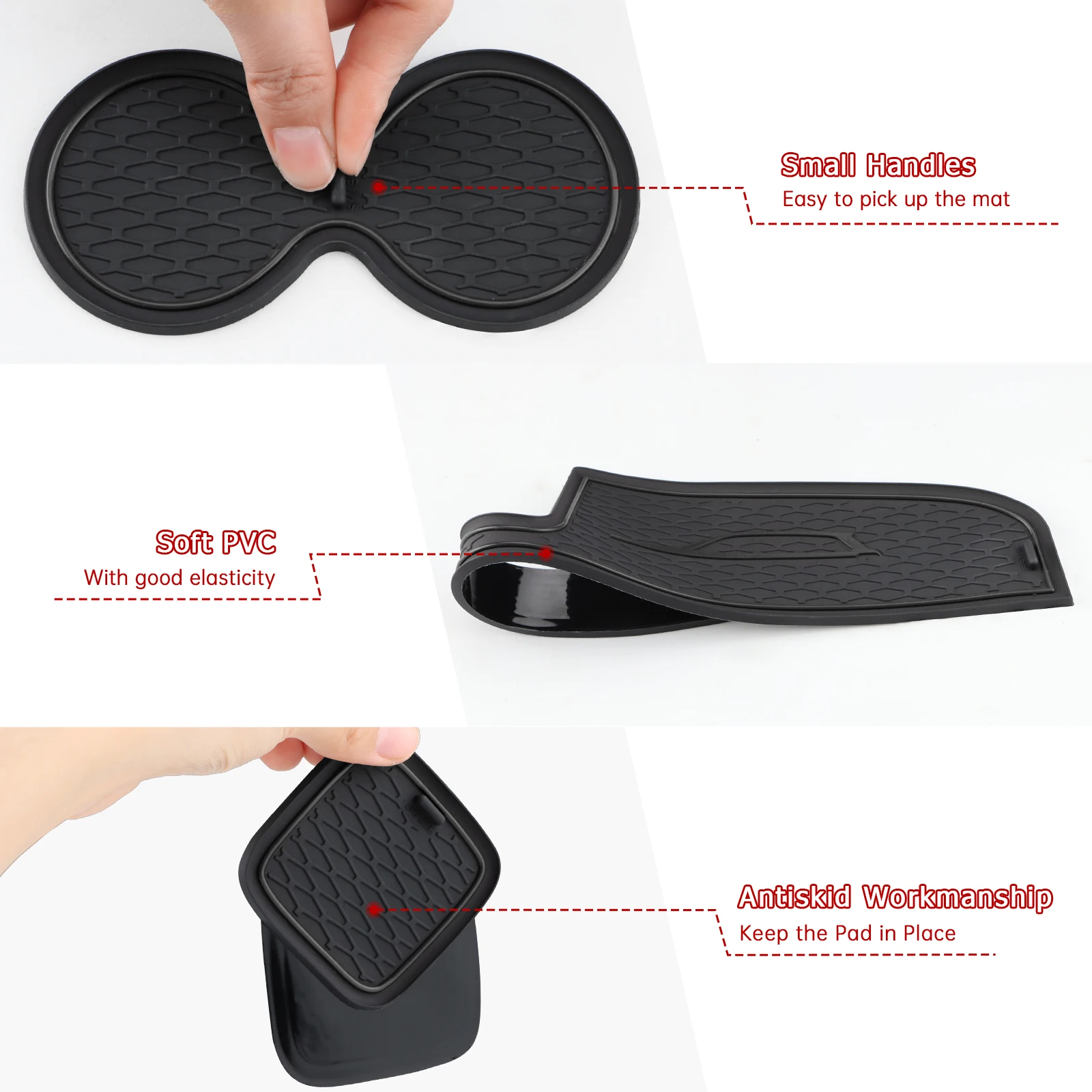 Car Door Slot Mat for Suzuki Vitara 2016 2017 2018 2020 2021 2022 2023 Car Gate Groove Pad Console Cup Holder Insert Coaster