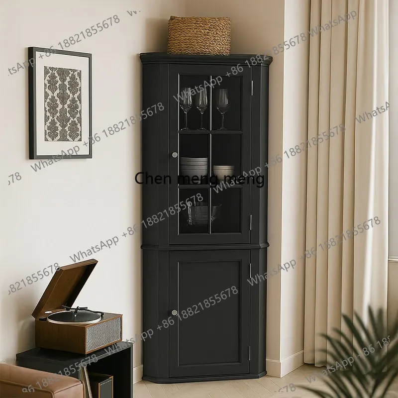 AB03Medieval Corner Cabinet Triangle   Wine Cabinet Corner Living Room Italian American Corner Cabinet