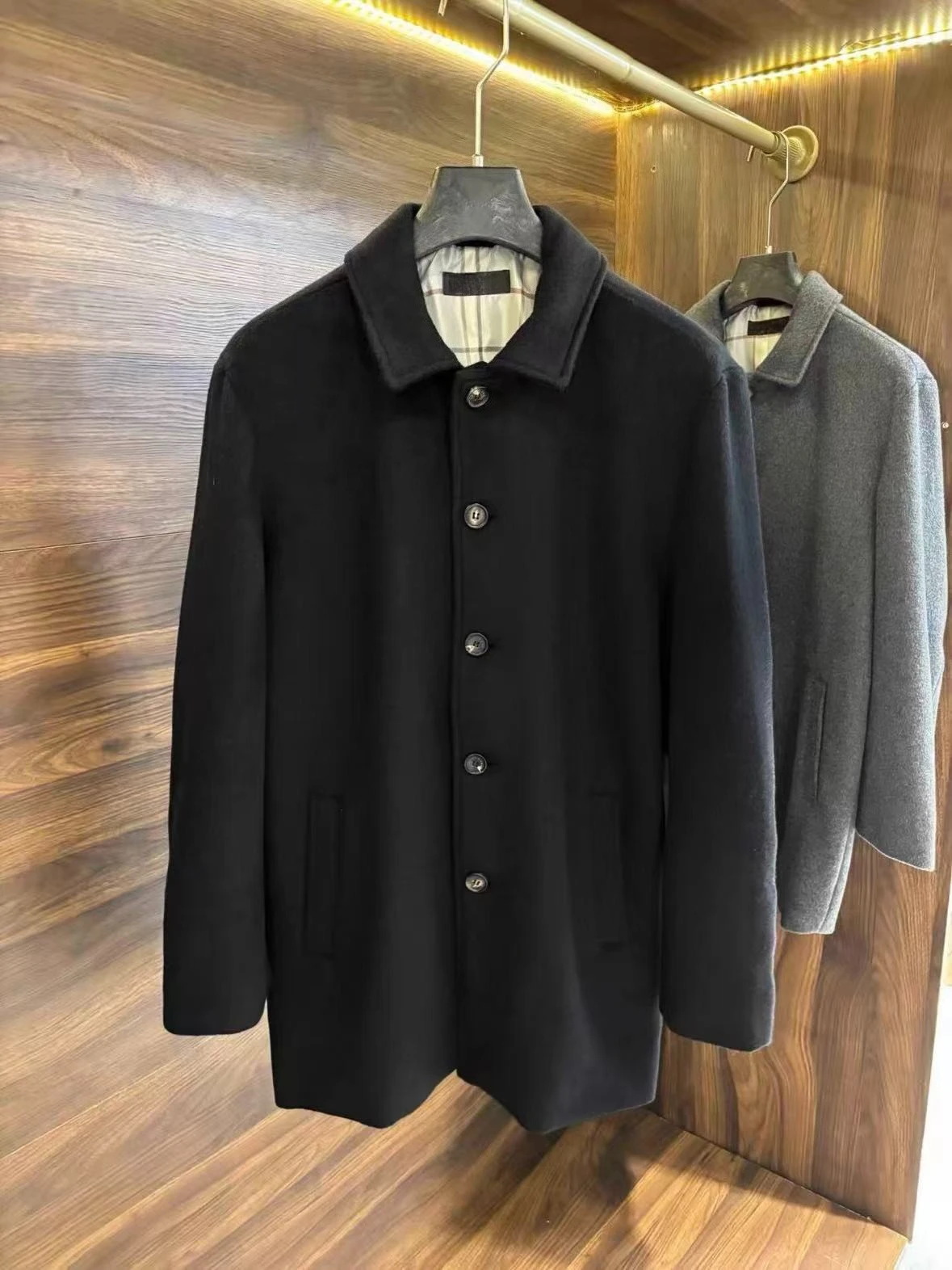 

LP классическое средне-длинное кашемировое пальто из шерсти Old Money Wind