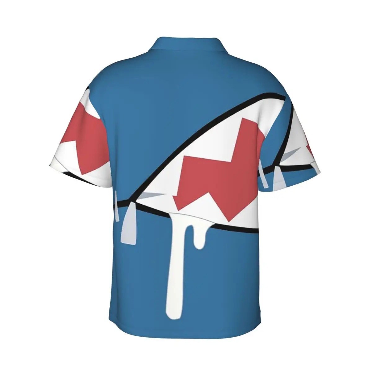 Gawr Gura Shark Mouth Herrenhemden, hawaiianisches Kurzarmhemd, lässige Reversoberteile für den Sommerstrand