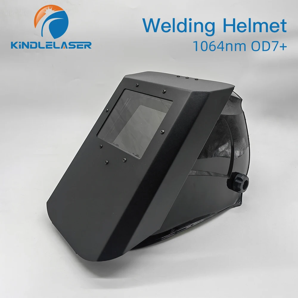 KINDLELASER 90*110mm Laser Safety Helmet VLT 34% Welding Helmet OD7+ 900-1100nm Soldering Mask for Fiber Laser Marking Cutting