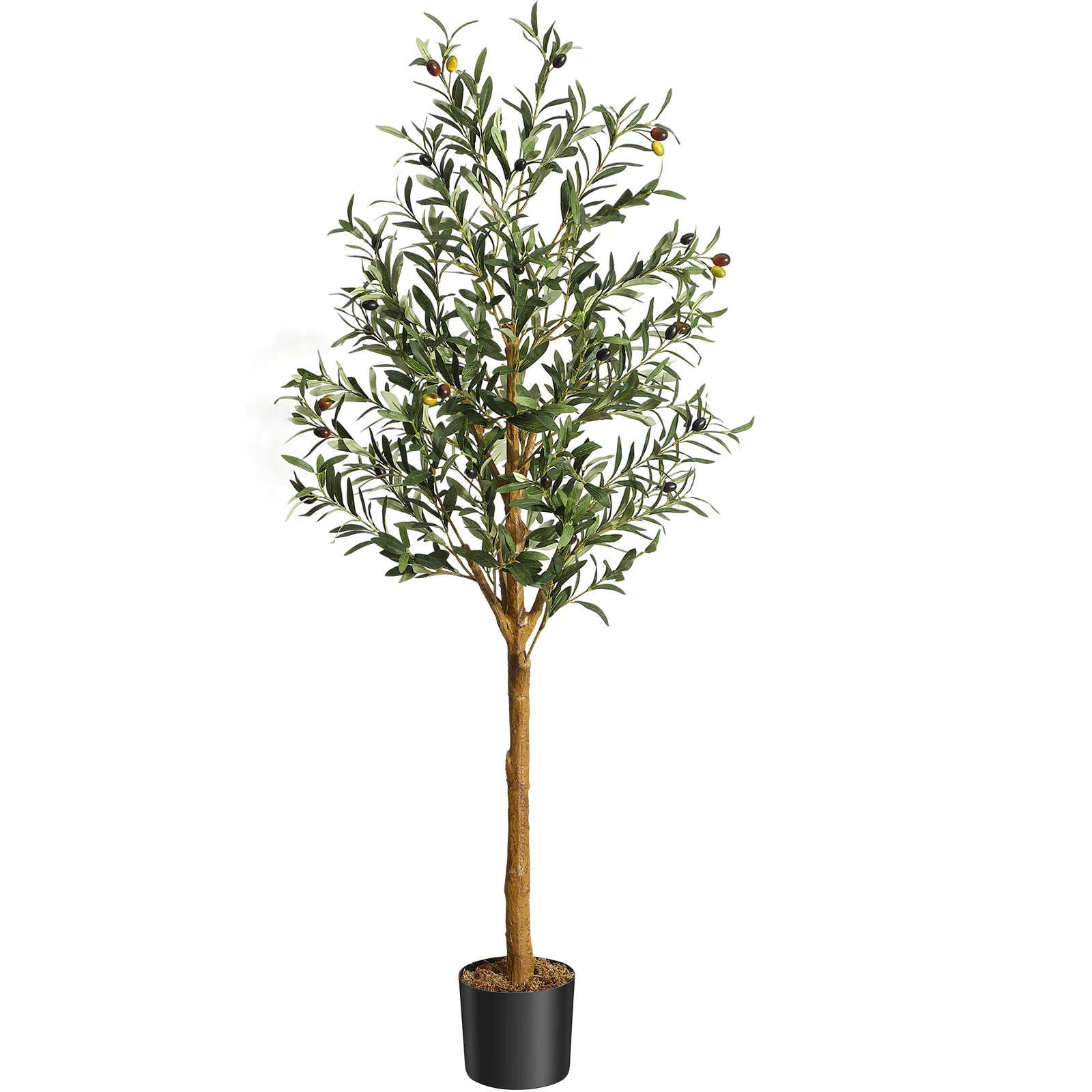 HAUSPROFI Kunstmatige Olijfboom 120/150/180cm - Kunstplanten met houten stam voor woonkamer, kantoordecoratie, lente decoratie - afbeelding 1