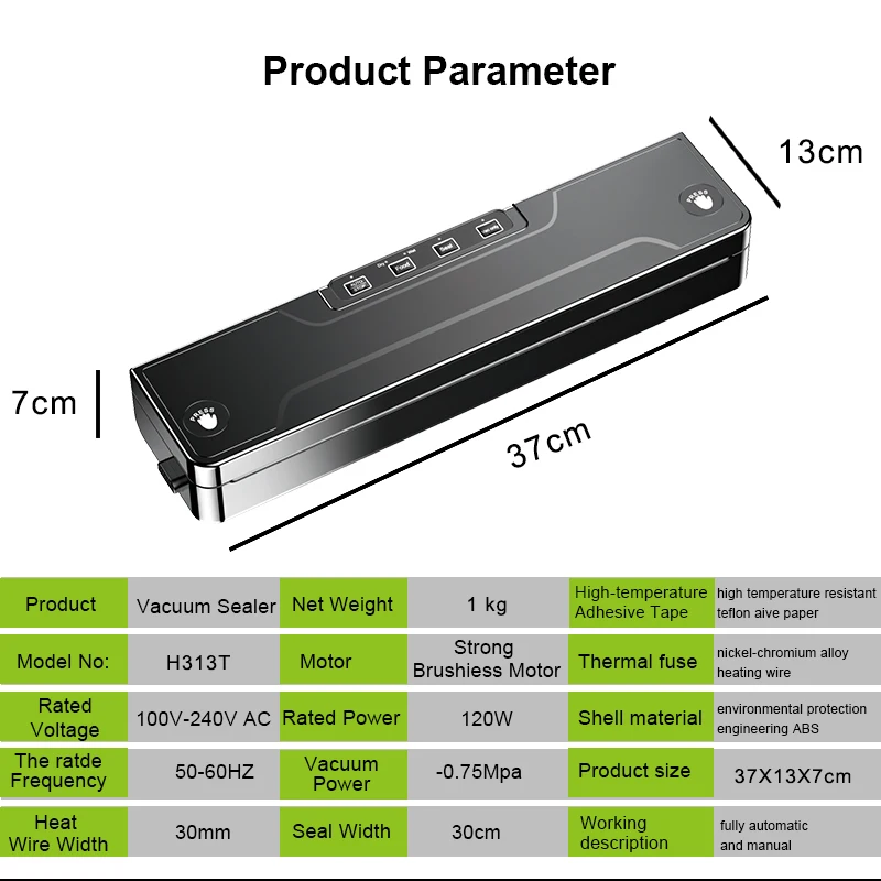 MAXFUTURE Automatic Vacuum Sealer Vac Packer Food Sealer Sous Vide FoodSaver Vacuum Sealer Machine Including 15 Vacuum Bags FREE