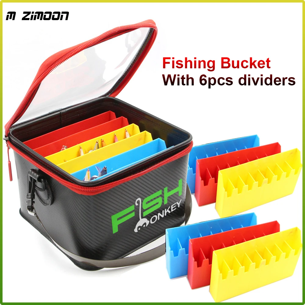 

EVA Fishing Bucket Storage Box Large Capacity with 6pcs Insert Box for Carp Fishing Lure Storage Bucket Boat Tackle For Fishing