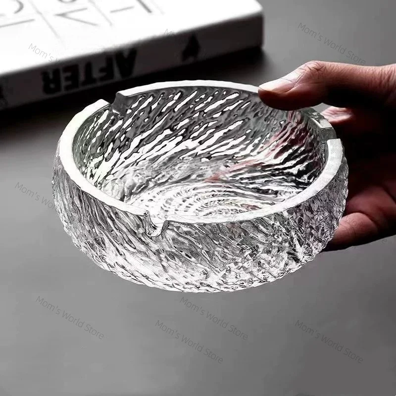 

Creative Home High-end Glass Ashtray, Anti-fly Ash Portable Office Cigar Ashtray