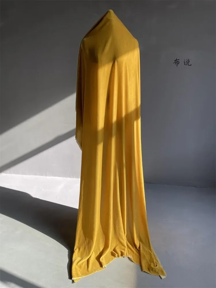 True Velvet Fabric Golden Yellow Flowing Velvet Designer Wholesale Cloth Diy Apaprel Sewing Fabric Meters Material