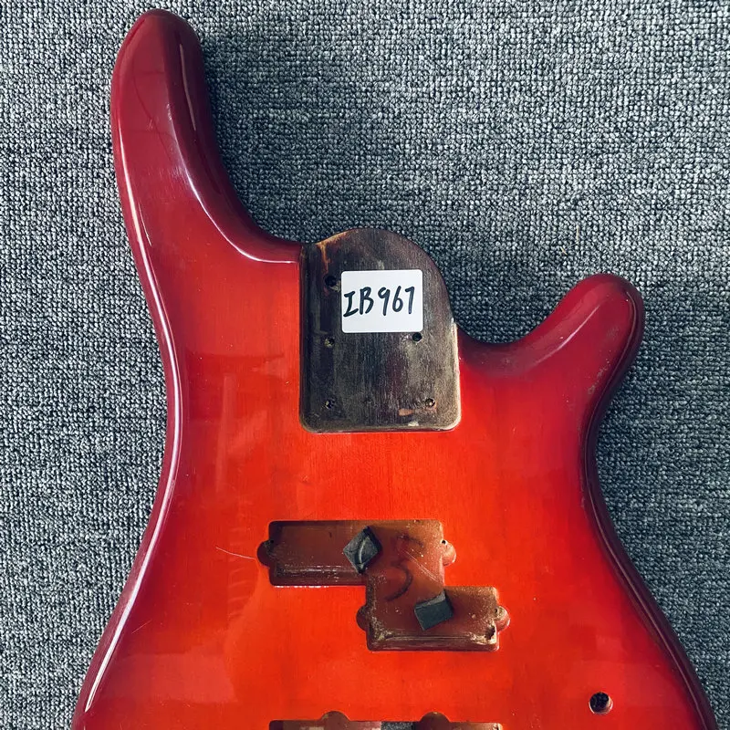 IB967 Transparent Red Color PJB Bass Body Semi Finishing Version Active Bass Pickups DIY Replace Guitar Parts Sales Right Hand