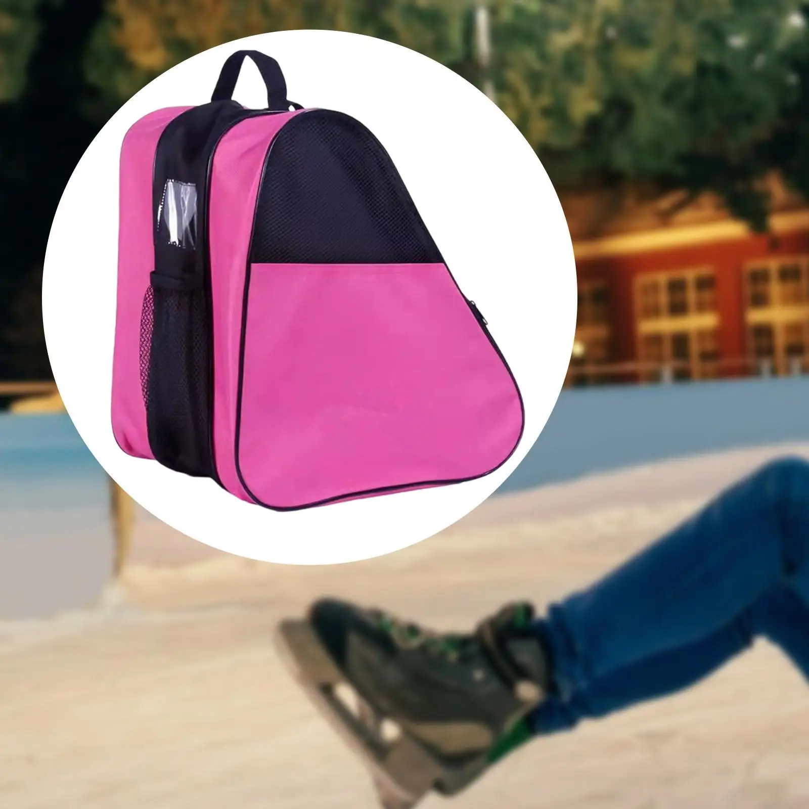 Borsa per pattini a rotelle per bambini e adulti Borsa per pattini compatta e traspirante in tessuto Oxford leggero