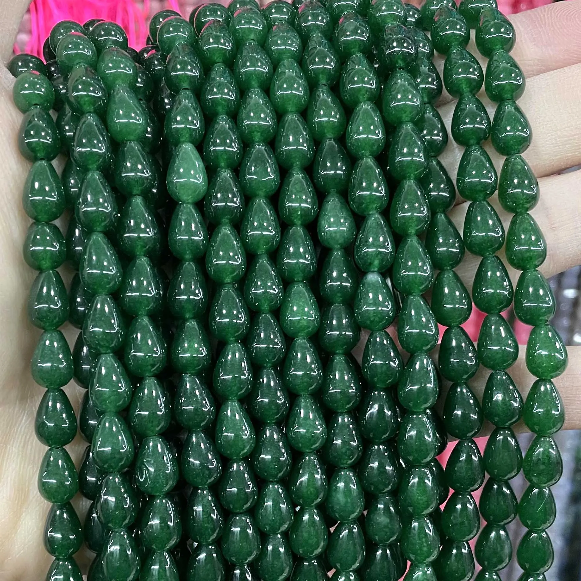 4 5 6 7 8 MM Natural Water Drop Red Chalcedony Jades Stone Loose Spacer Beads For Jewelry Making DIY Earrings Accessories