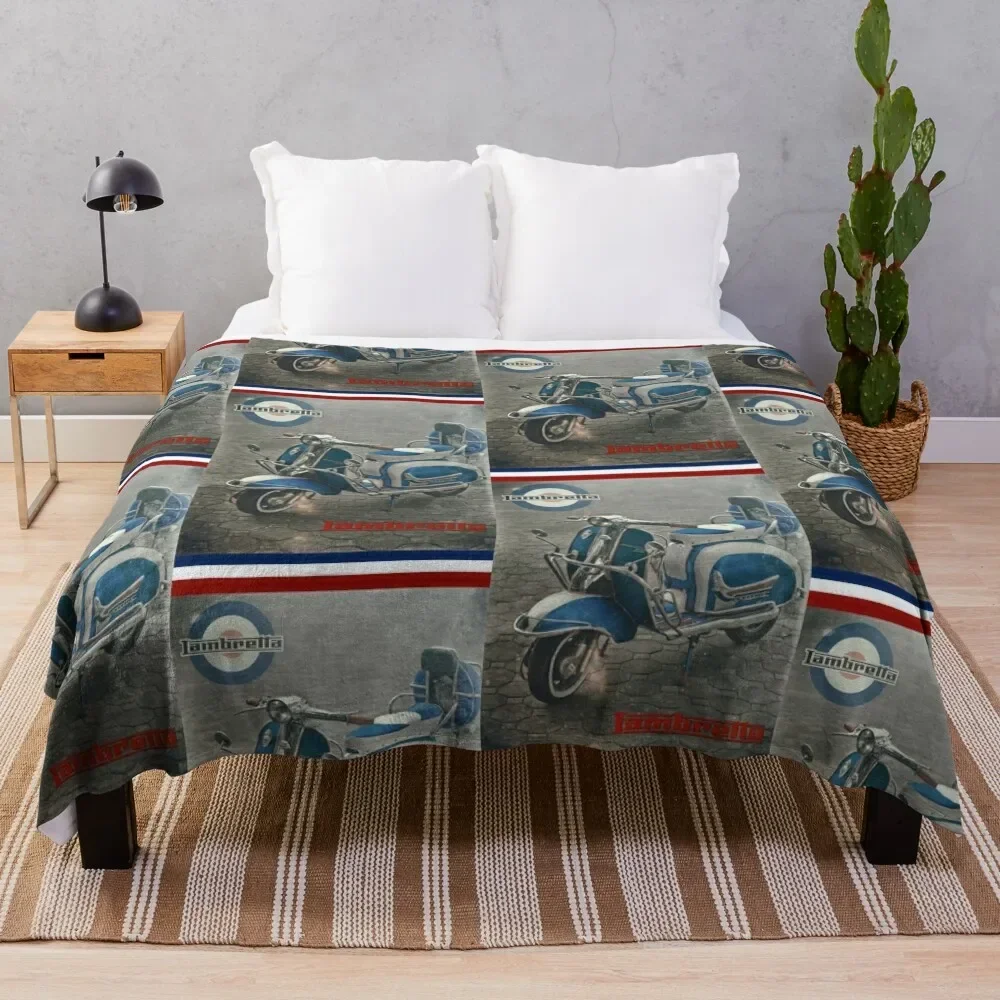 Retro Lambretta scooter Throw Blanket Soft Beds Sofas Tourist Blankets