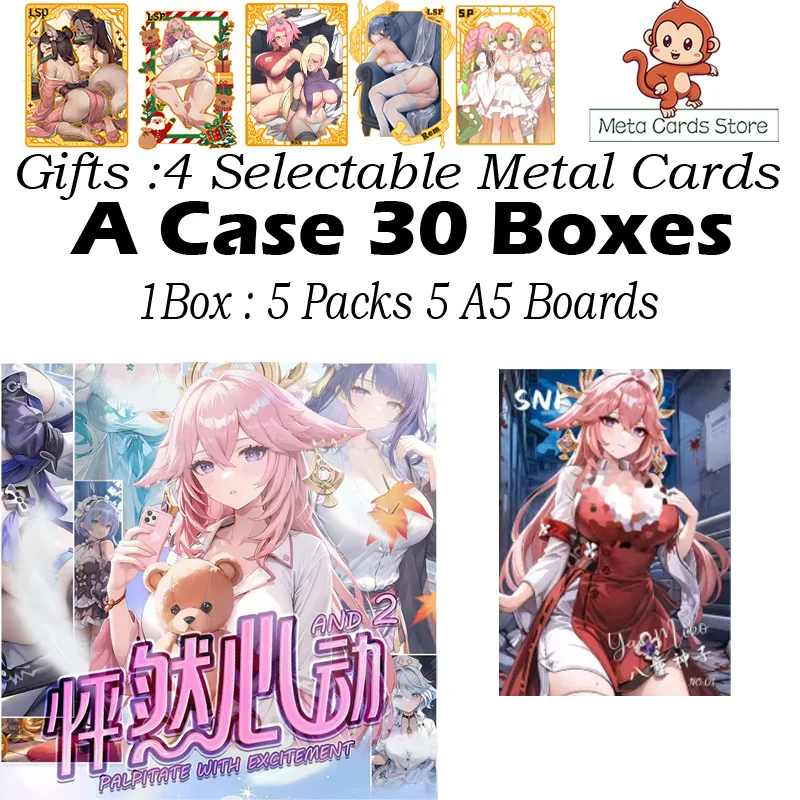 New  A5 Size Goddess Card Palpitate With Excitement 2 Anime Girl Party Collection Card Game Card Doujin Booster Box Toy Gifts