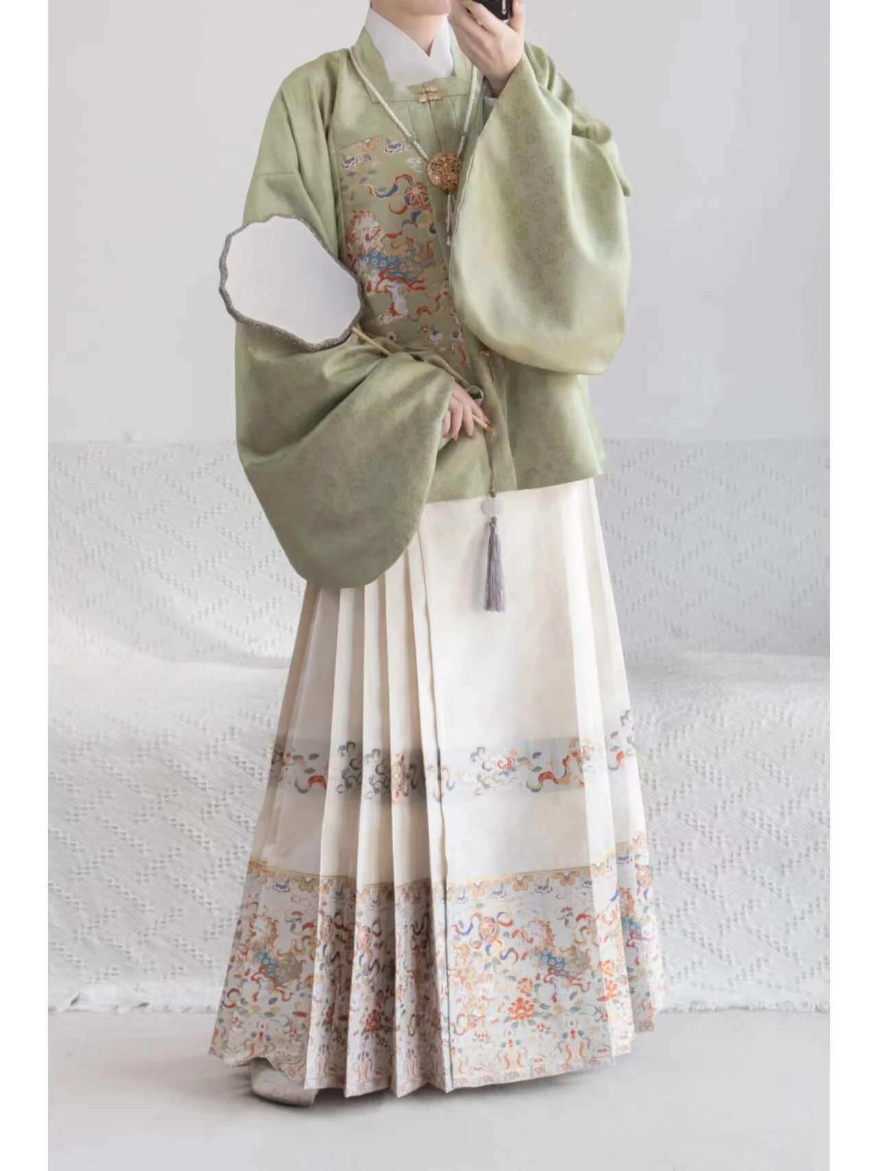 Robe de cheval en satin imitation fleur pour femme, ensemble original, jupe de maman chinoise Hanfu, Ming Made, maquillage quotidien, authentique