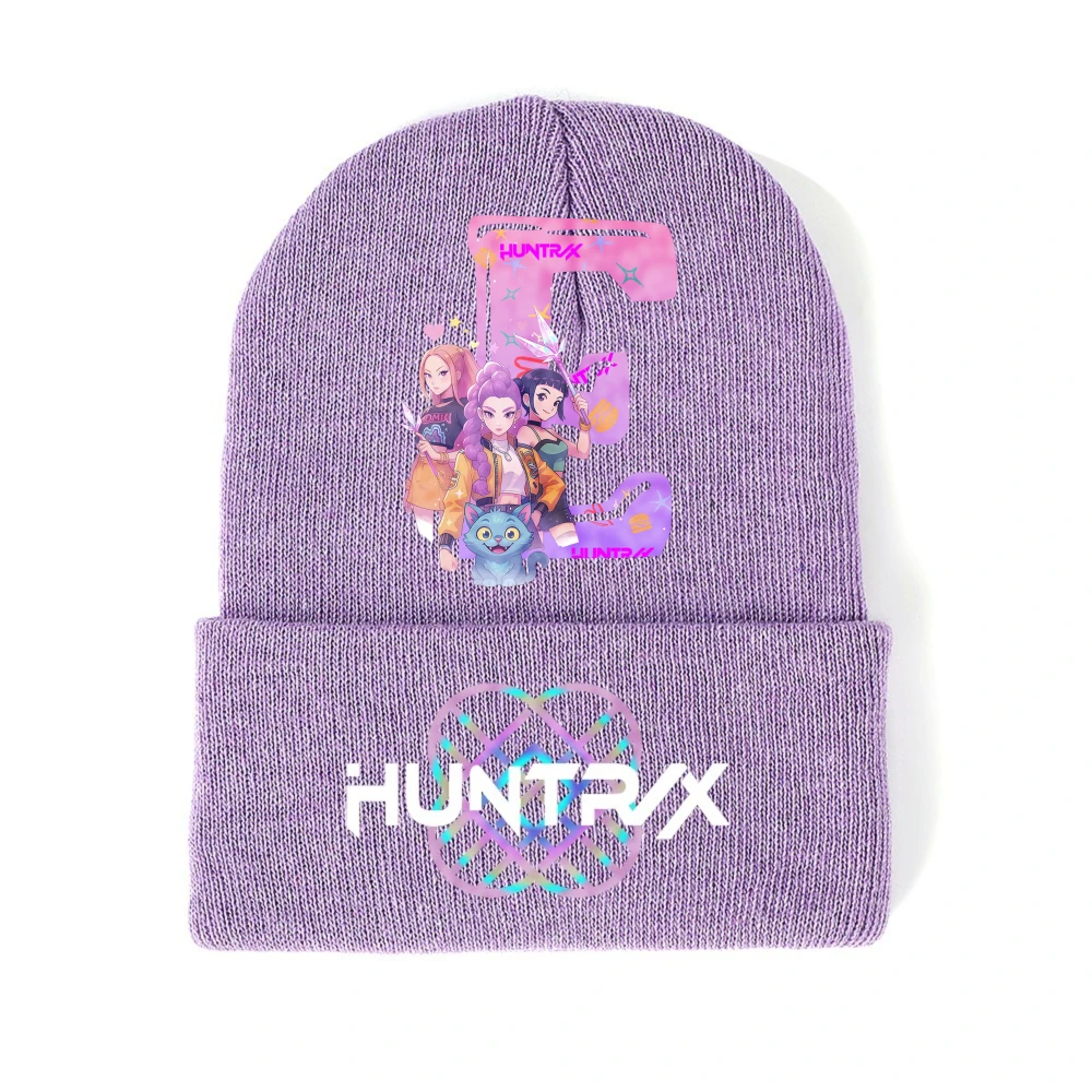 K-Pop Devil Hunter Gebreide meisjesmuts Winter Cartoon Letter Kinderhoed Puur katoen Wol Materiaal Anime Kinderverjaardagscadeau