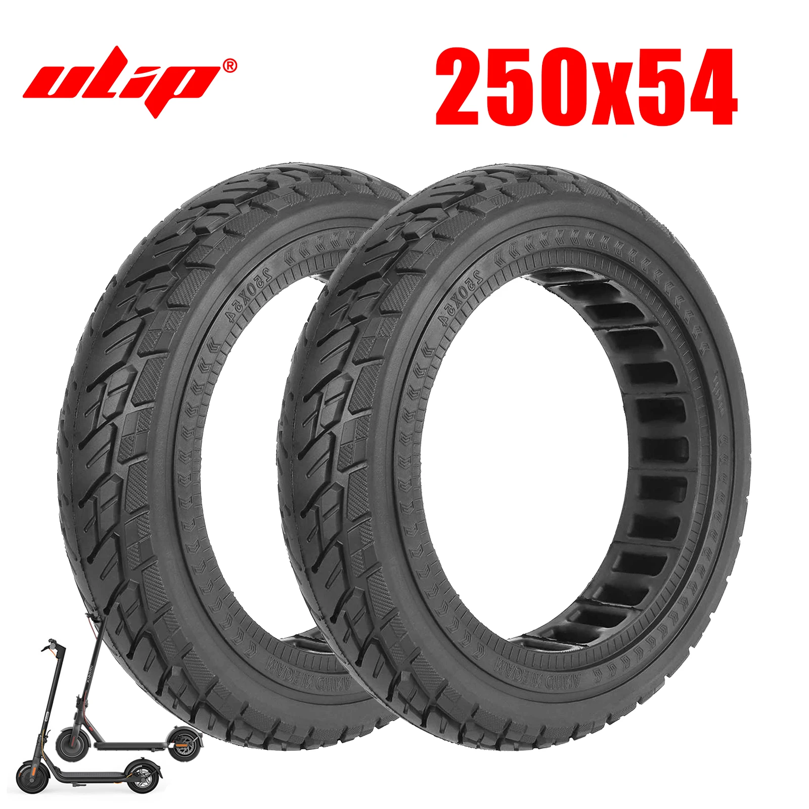 Ulip 250x54 Tubeless Tires 10x2.125 Solid Tire for Xiaomi 4 & Ninebot F20/30/40 Electric Scooter 10 10inch Hollow Honeycomb Tyre