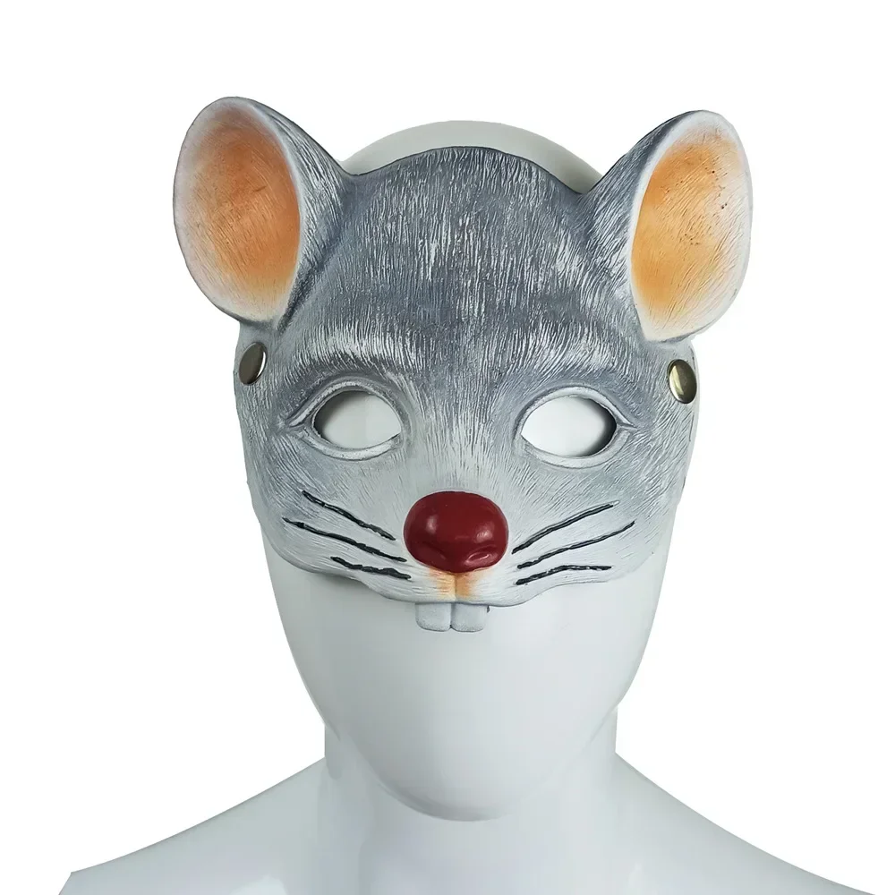 CuteCartoon Ratte Tier Maske Erwachsene Maus Halbe Gesicht Cosplay Katze Leder Maskerade Karneval Party Masken Spielen Requisiten Ratte Gesicht Hälfte