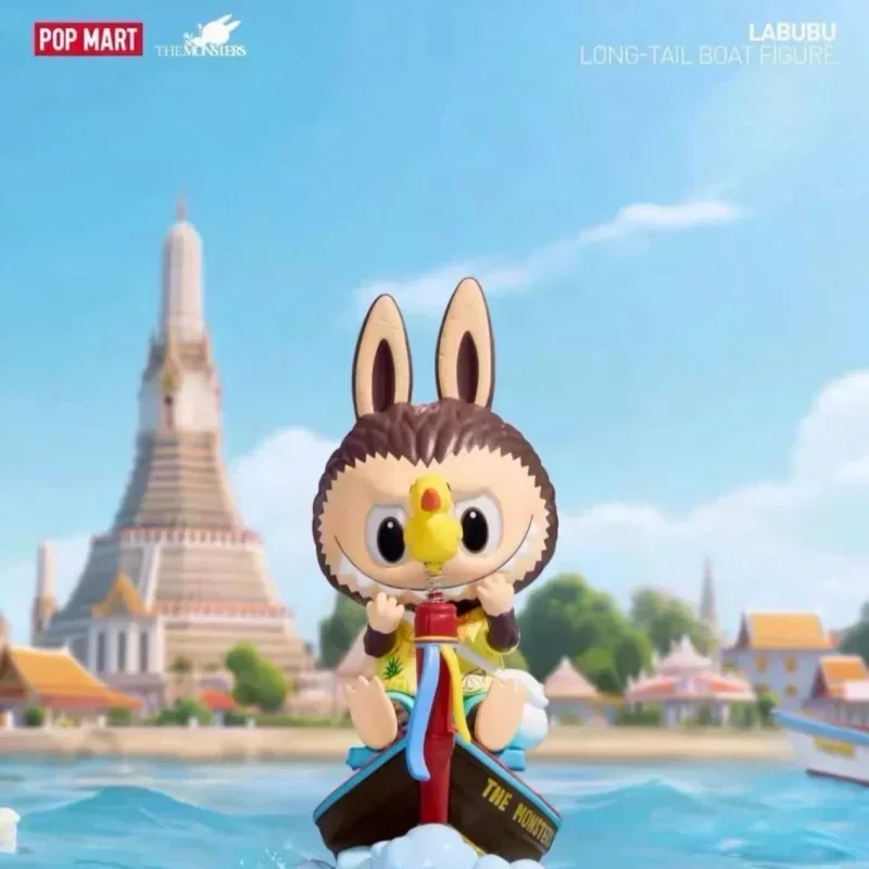 

POP MART LABUBU THE MONSTERS LONG TAIL BOAT Серия: Модная коллекционная фигурка-сюрприз (слепая коробка) — Аниме-фигурка, игрушка, модель, кукла