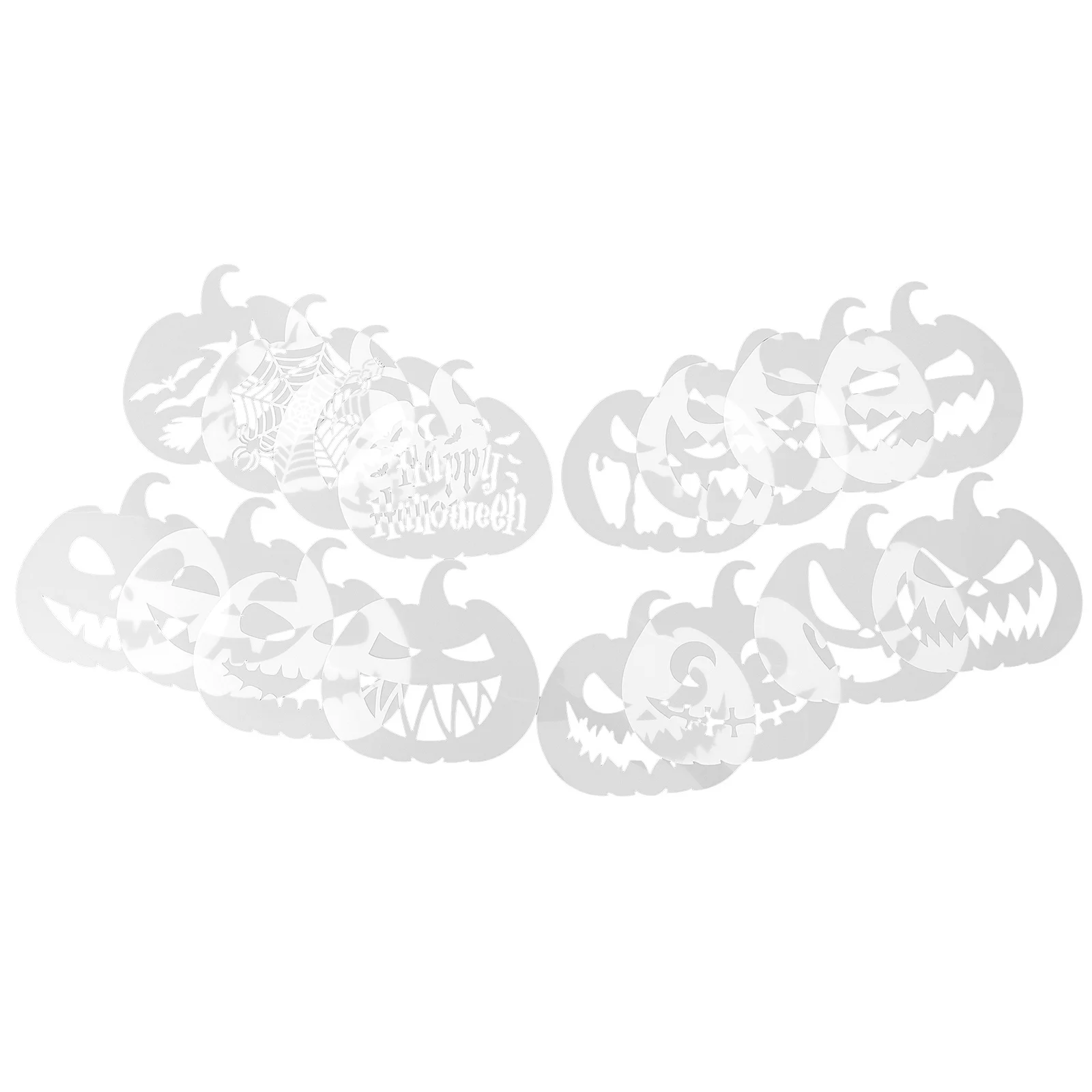 16 Pcs Doodle Tool Halloween Pumpkin Template Decor Decorate Scrapbook Embellishments Plastic