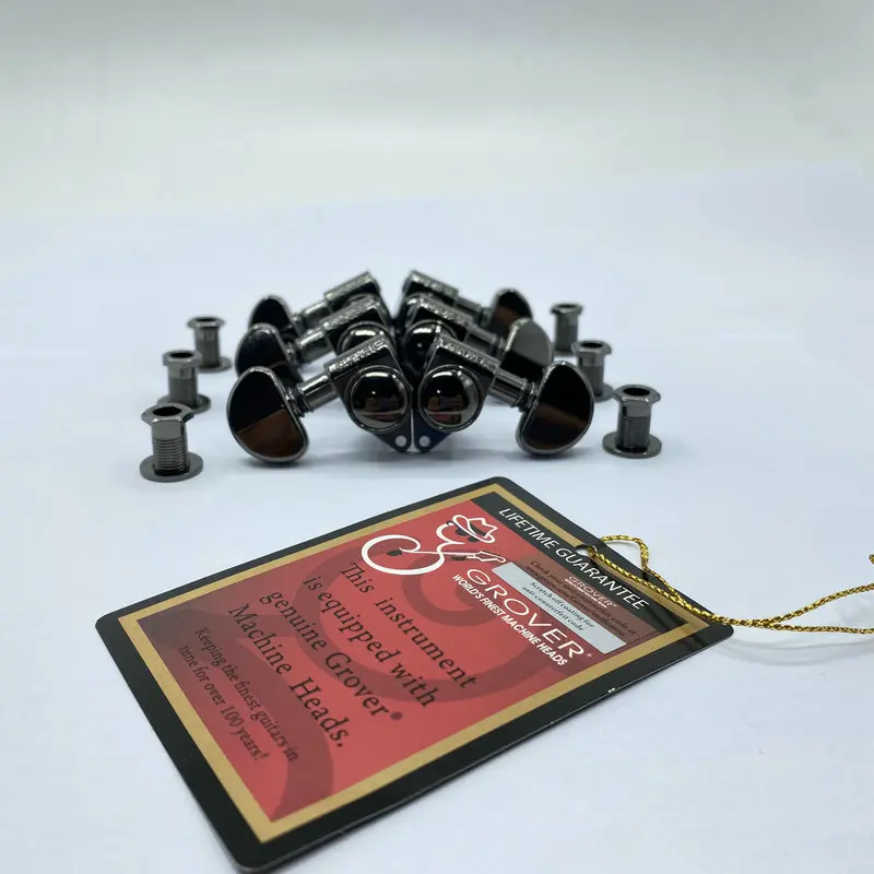 Genuine and Original Grover Guitar Machine Heads L3R3 Nikel Black Color Produced By PW for Acoustic and Electric Guitar Replace